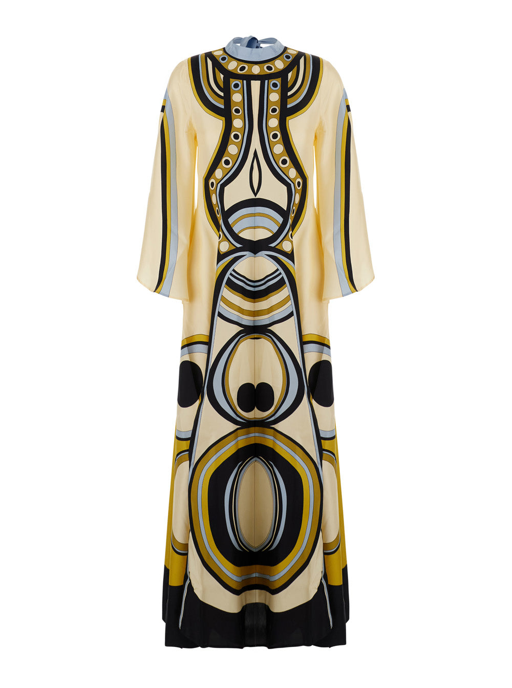 La Doublej Women Multicolored Long Dress With Bow Closure At The Back And All-Over Geometric Print In Tech Fabric  For Women LA DOUBLEJ