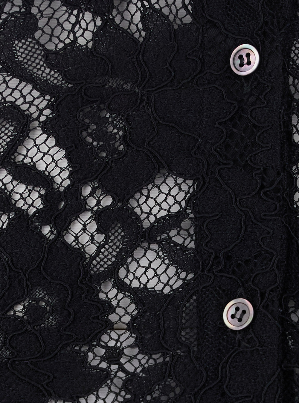 Leplain Women Black Shirt With Classic Collar And All-Over Lace Embroidery In Fabric For Women LEPLAIN
