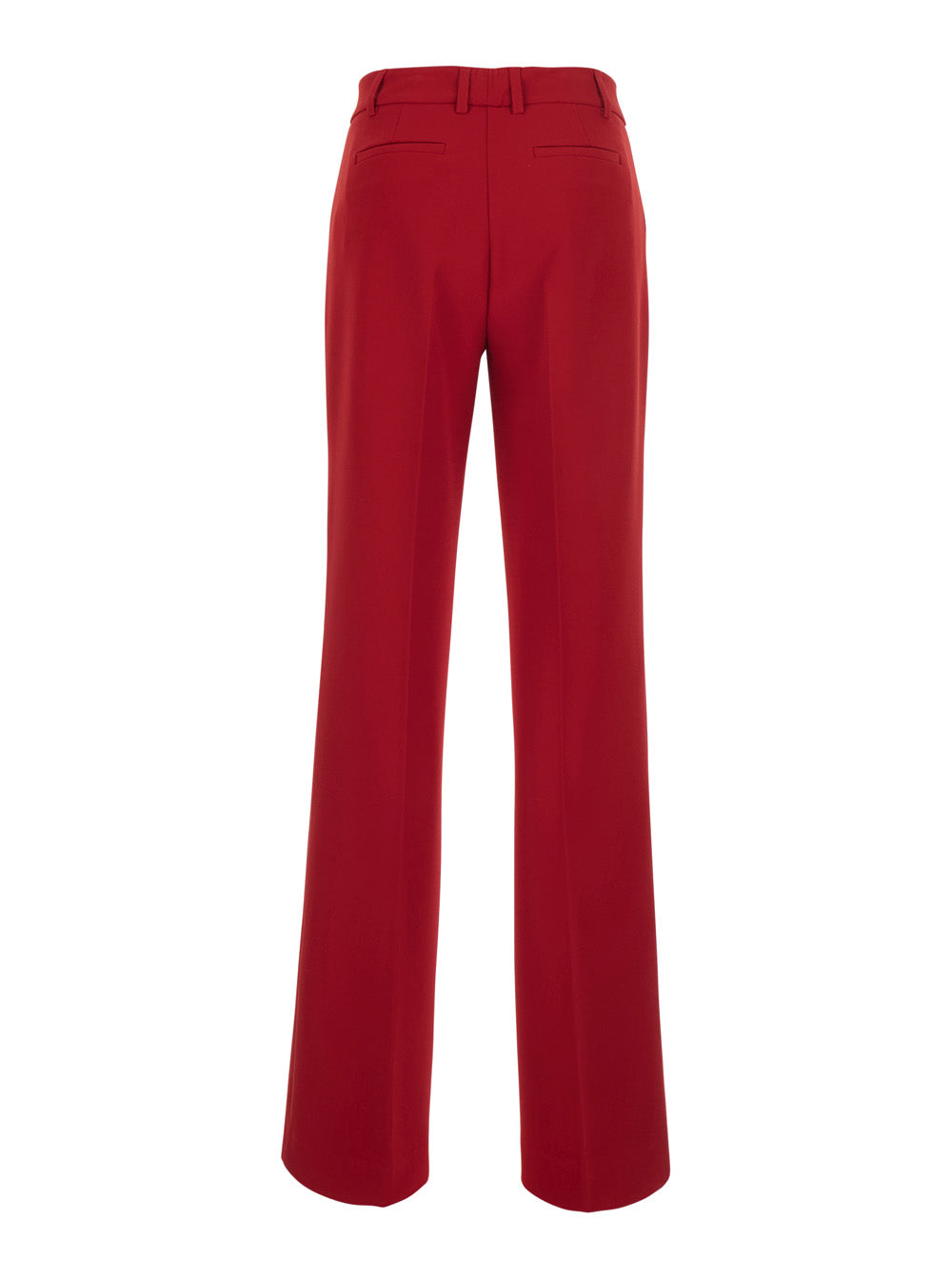 Leplain Women Red High-Waisted Pants With Two Welt Pockets On The Back In Fabric For Women LEPLAIN