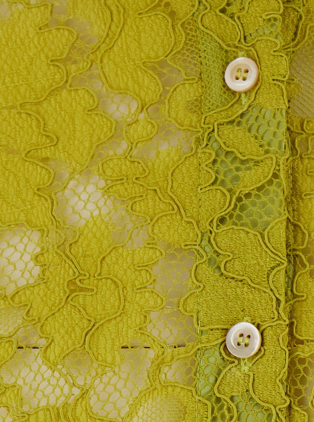 Leplain Women Yellow Shirt With Classic Collar And All-Over Lace Embroidery In Fabric For Women LEPLAIN
