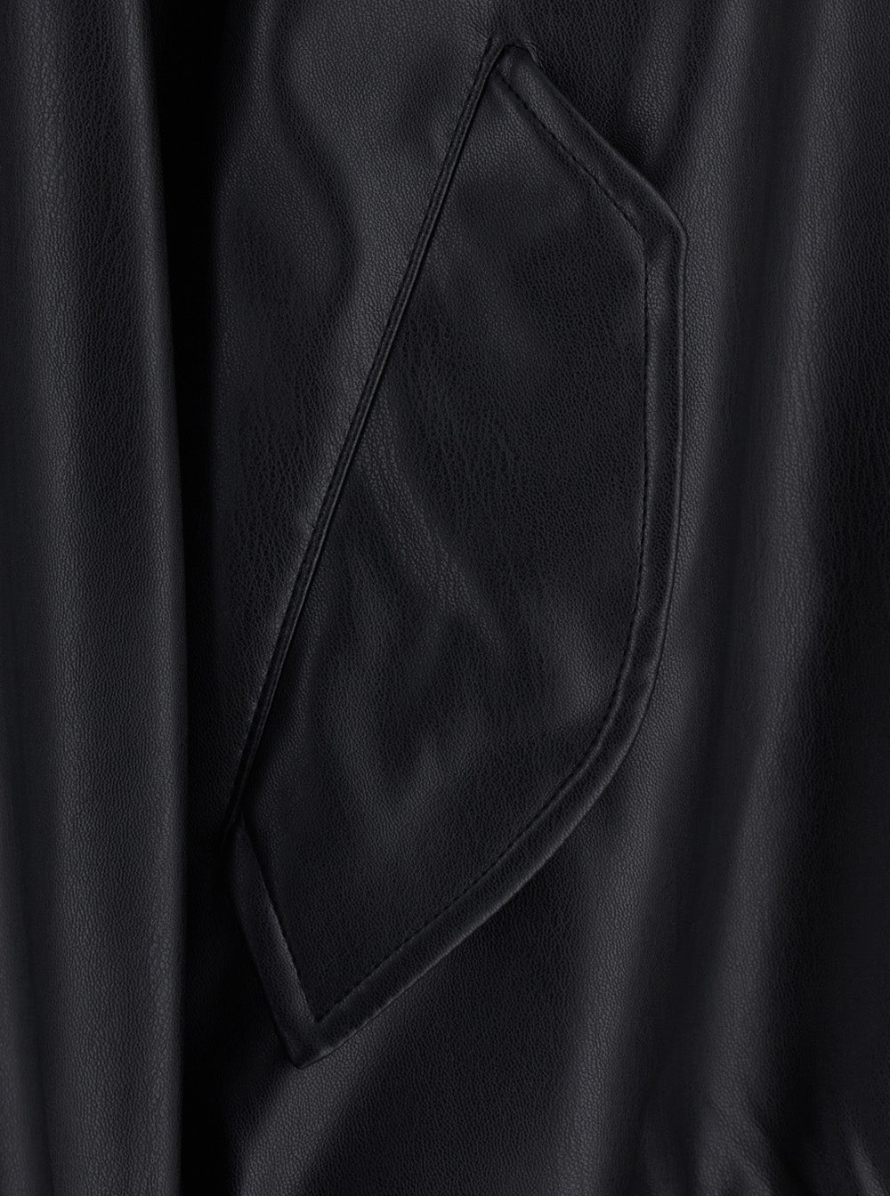 Leplain Women Black Bomber Jacket With Elasticized Hems In Ecoleather For Women LEPLAIN