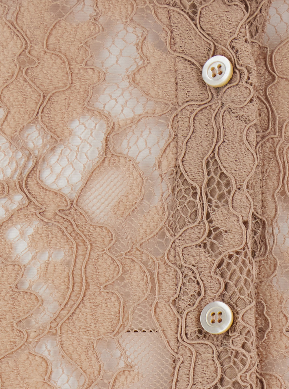 Leplain Women Beige Shirt With Classic Collar And All-Over Lace Embroidery In Fabric For Women LEPLAIN