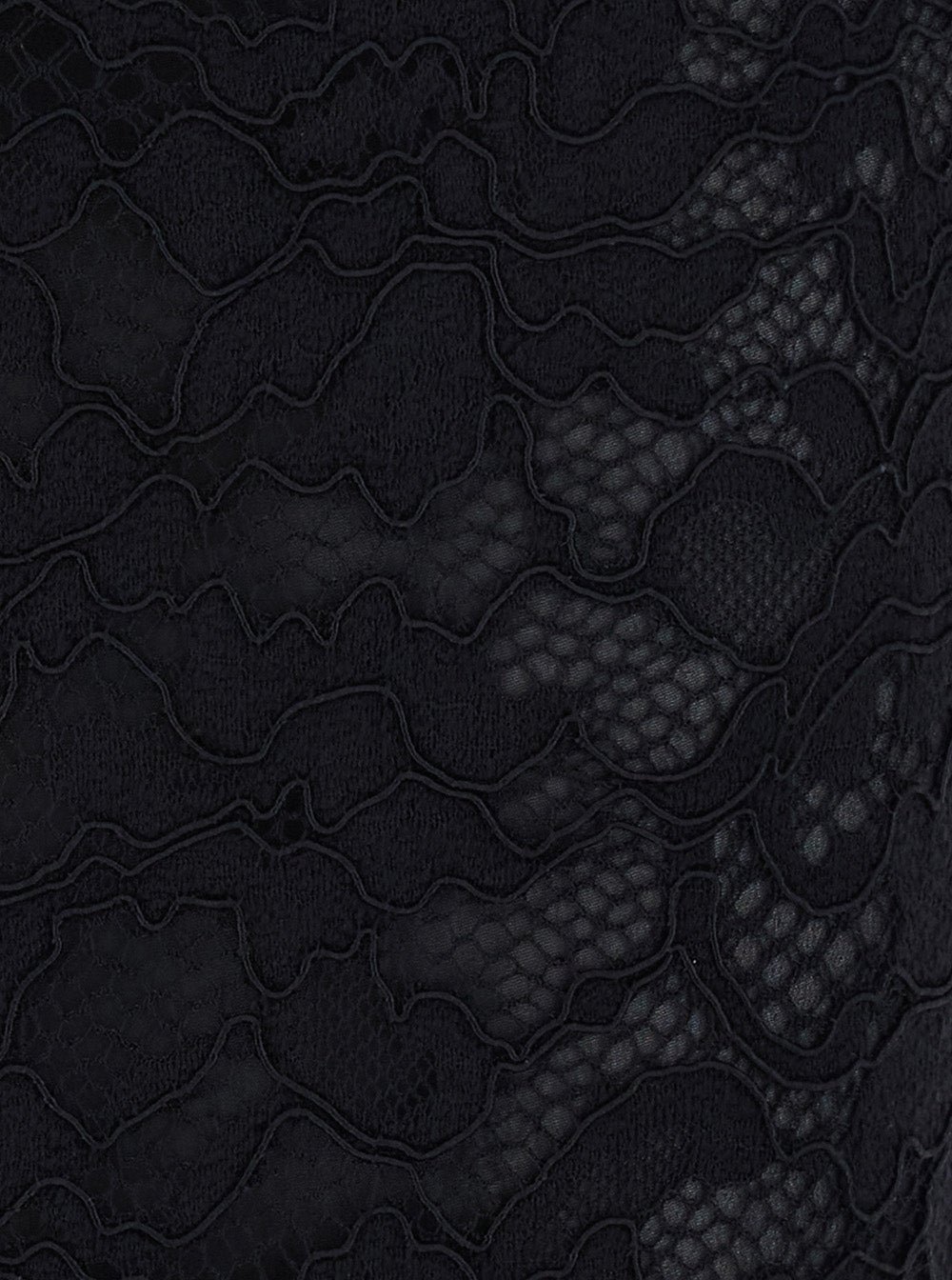 Leplain Women Black Pencil Skirt With All-Over Lace Embroidery In Fabric For Women LEPLAIN