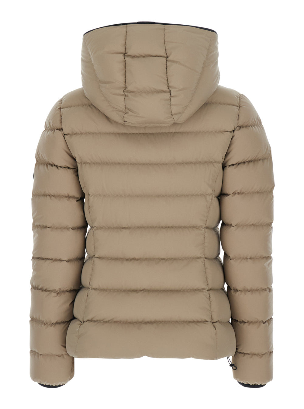 Moncler Women 'Herbes' Beige Down Jacket With Hood And Logo Patch On The Sleeve In Tech Fabric For Women MONCLER