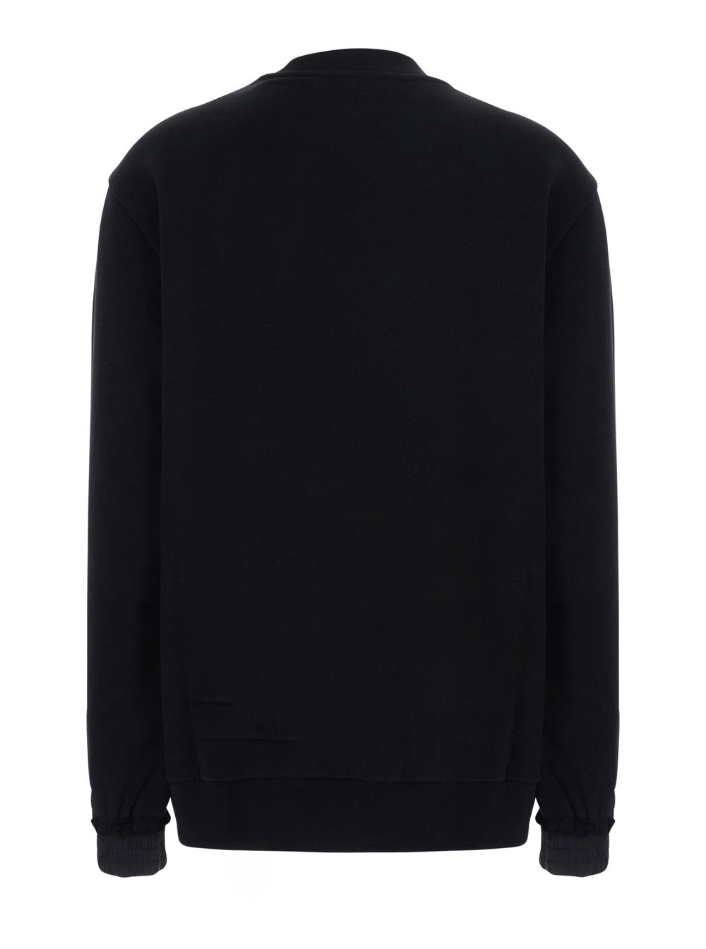 Moncler Women Black Crewneck Sweatshirt With Logo Lettering And Logo Patch On The Sleeve In Cotton For Women MONCLER