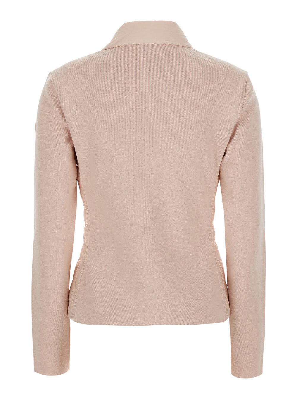 Moncler Women Pink Cardigan With Quilted Design On The Front And Logo Patch On The Sleeve In Tech Fabric For Women MONCLER
