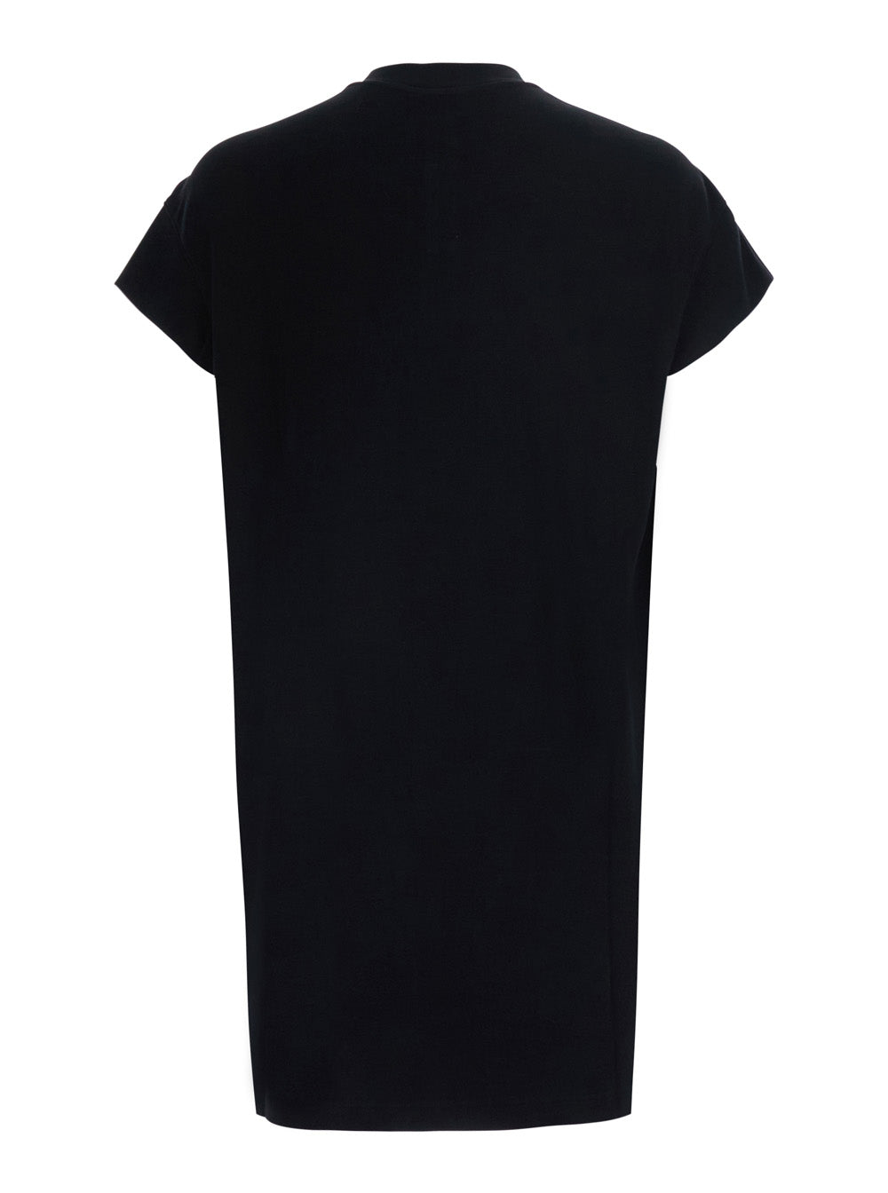 Rick Owens Men 'Jumbo' Black T-Shirt With Ribbed Crew Neck And Dropped Shoulders In Cotton For Men RICK OWENS