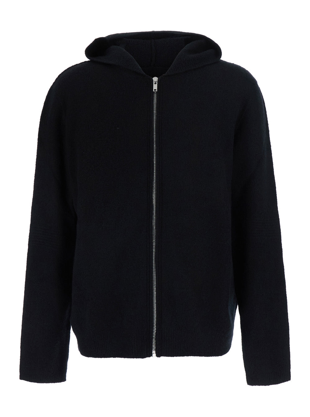 Rick Owens Men Black Hooded Sweatshirt With Fixed Hood And Front Zip Closure In Cotton For Men RICK OWENS