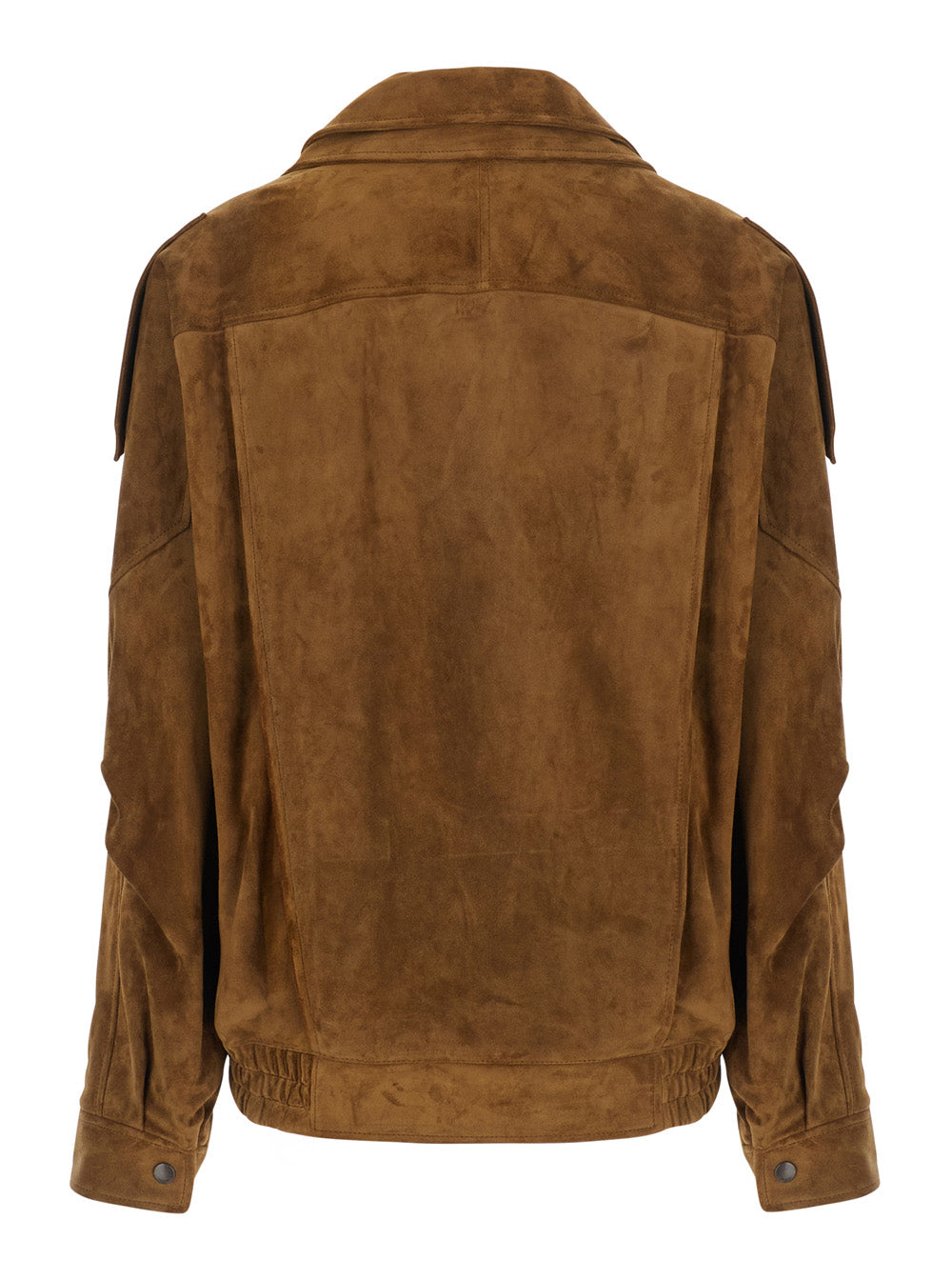 Saint Laurent Women Brown Jacket With Classic Collar And Buckled Belt In Suede For Women SAINT LAURENT