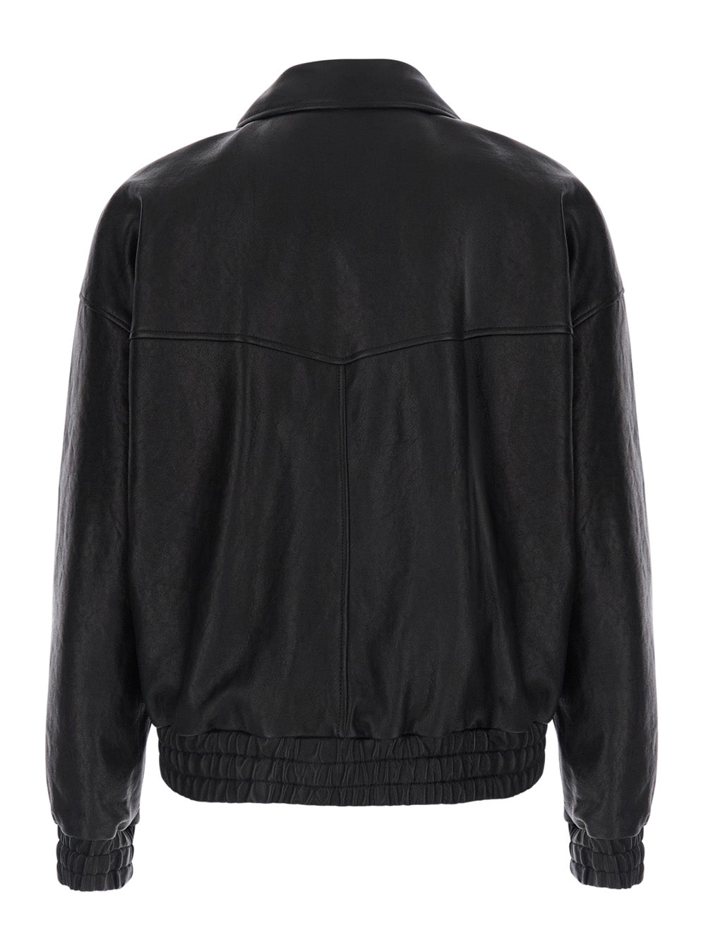 Saint Laurent Men Black Jacket With Classic Collar And Zip Closure On The Front In Leather For Men SAINT LAURENT
