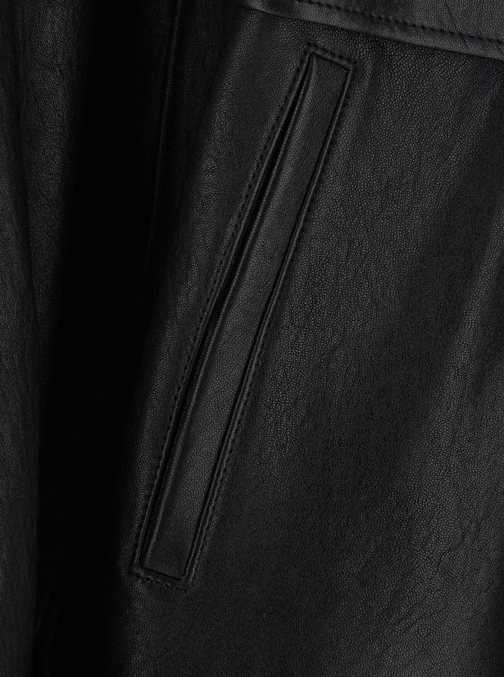Saint Laurent Men Black Jacket With Classic Collar And Zip Closure On The Front In Leather For Men SAINT LAURENT