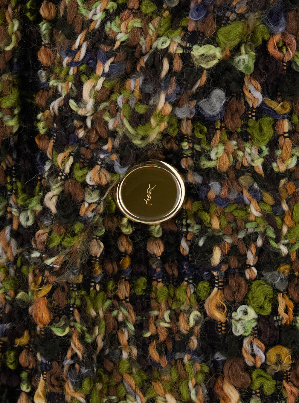 Saint Laurent Women Green Single-Breasted Jacket With Notched Revers And Cassandre Engraving On The Button In Blend Wool For Women SAINT LAURENT