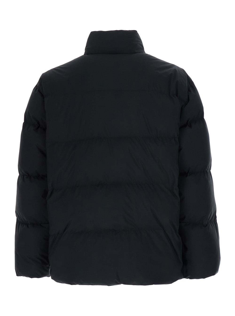 Saint Laurent Men Black Down Jacket With High Collar And Long Sleeves In Tech Fabric For Men SAINT LAURENT