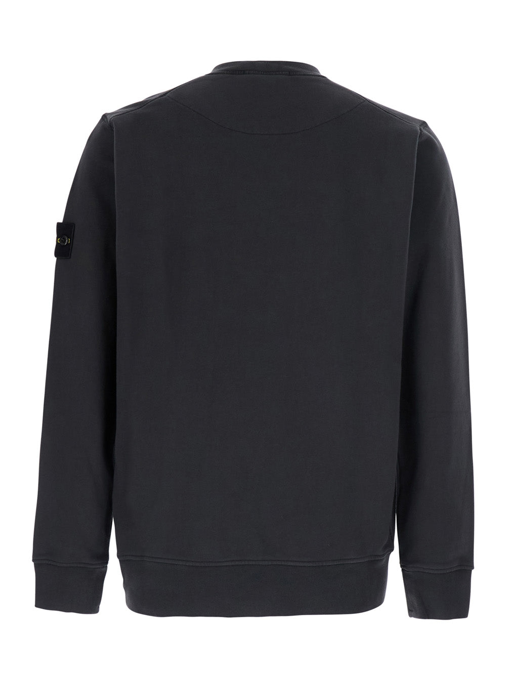 Stone Island Men Gray Crewneck Sweatshirt With Logo Patch On The Sleeve In Cotton For Men STONE ISLAND