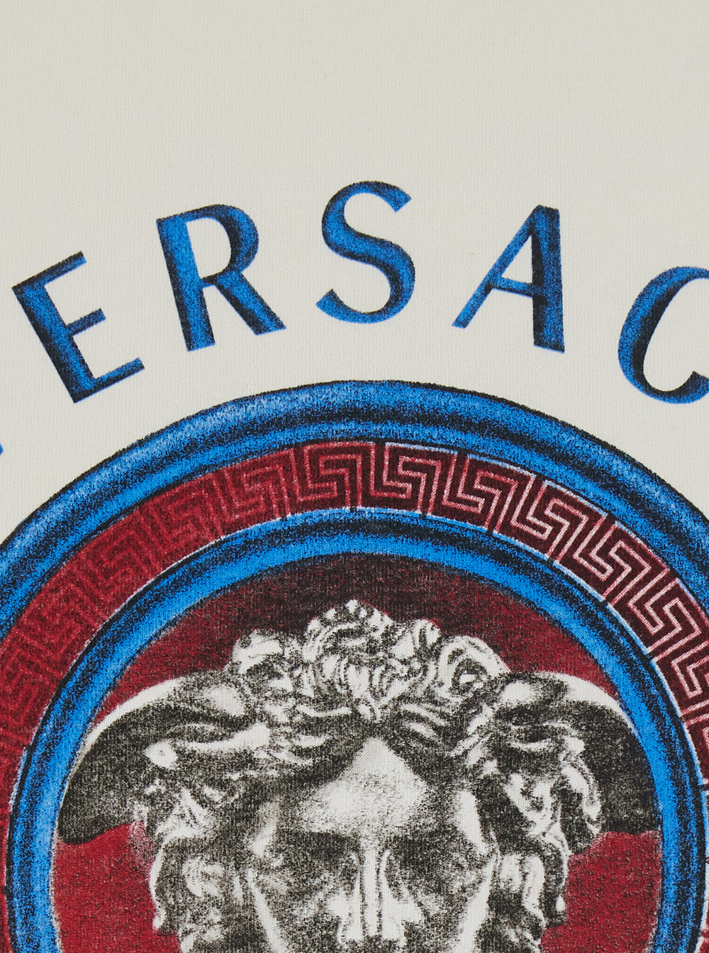 Versace Men Multicolor Crew Neck T-Shirt With Logo Lettering And Medusa Embroidery On The Front In Cotton For Men VERSACE