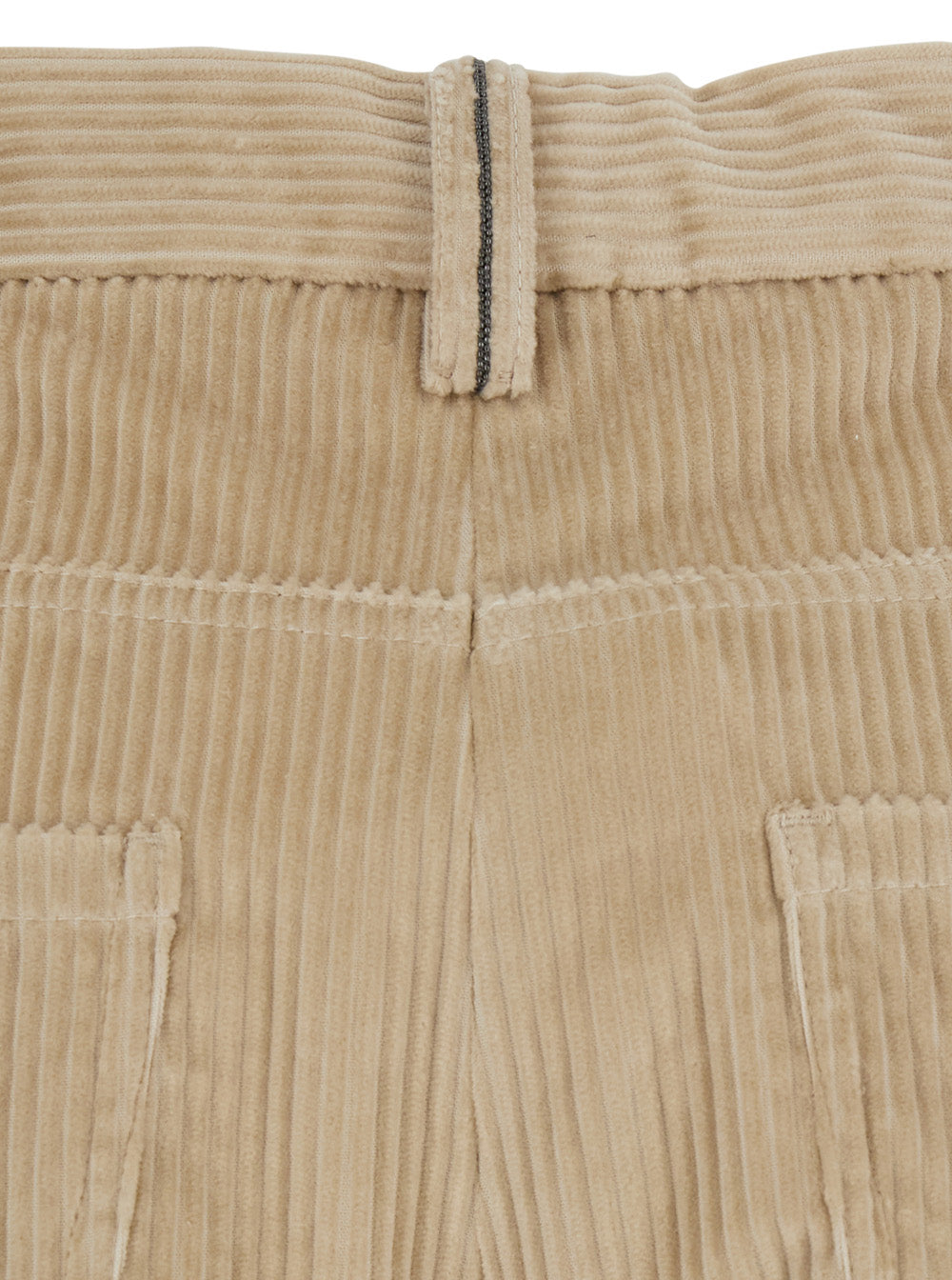 Brunello Cucinelli Women Men's 'Corduroy' Pants With Elastic Waist And Side Pockets In White Cotton BRUNELLO CUCINELLI