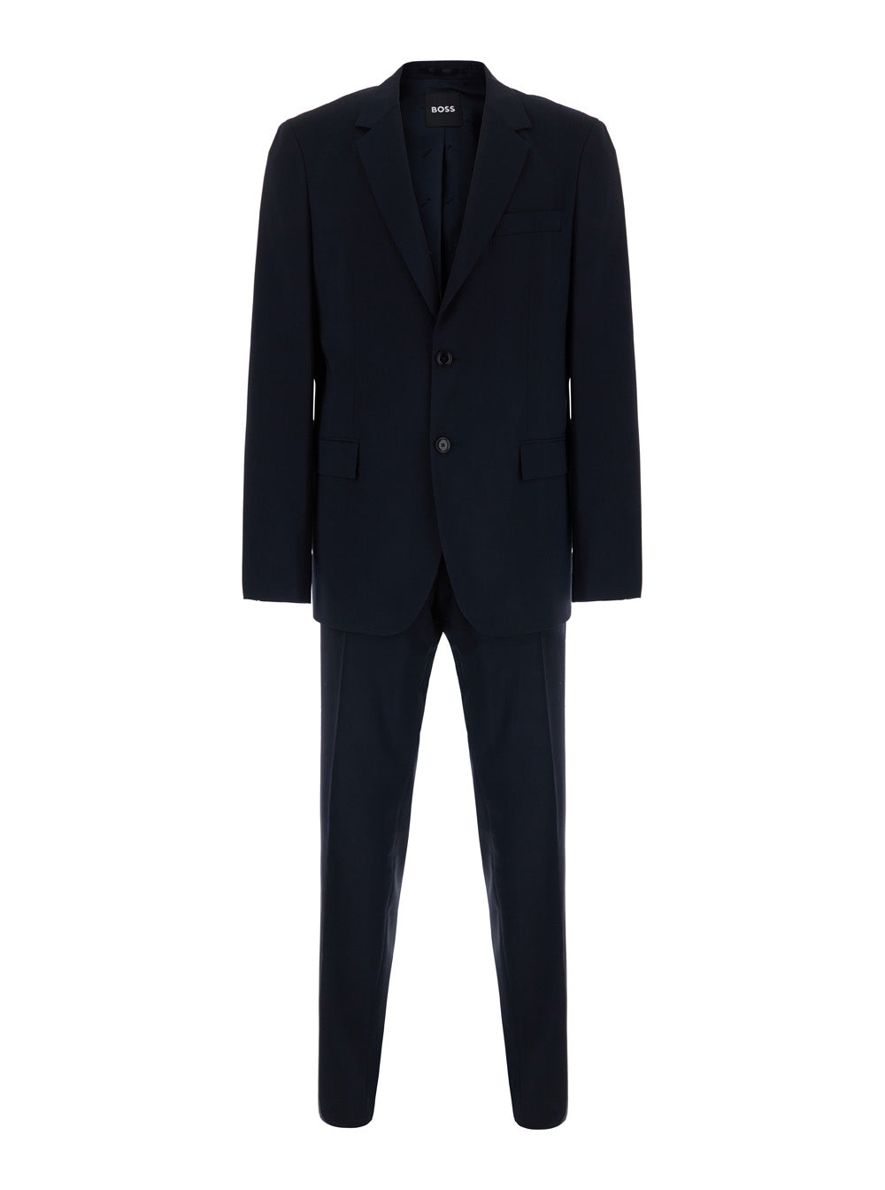 Boss Men 'Houston' Blue Single-Breasted Suit With Notched Revers In Stretch Wool For Men BOSS