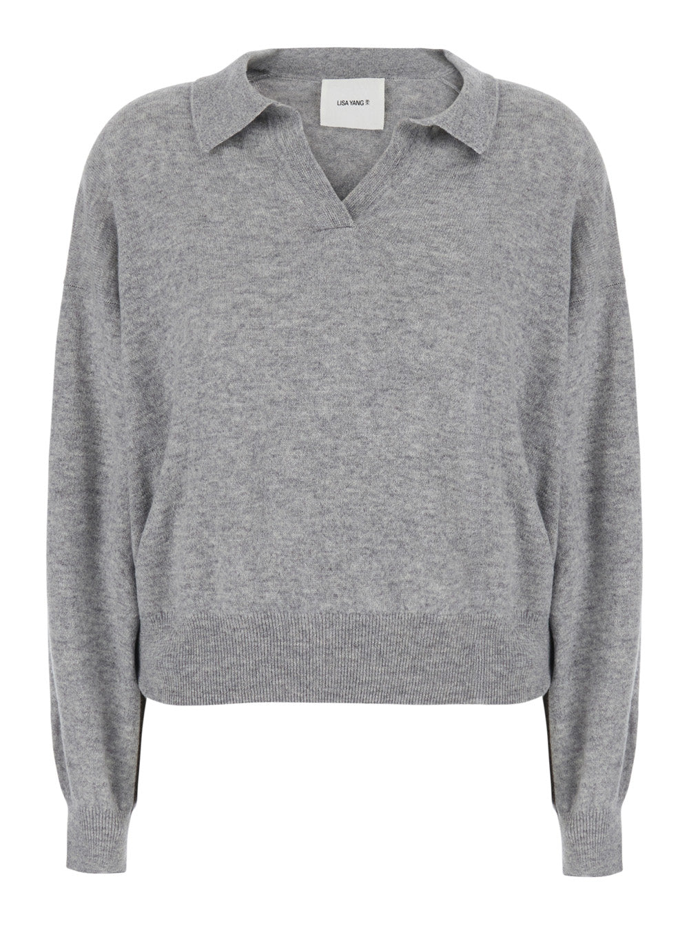 Lisa Yang Women Katriel Sweater With Crew Neck And Long Sleeves In Gray Cashmere For Women LISA YANG