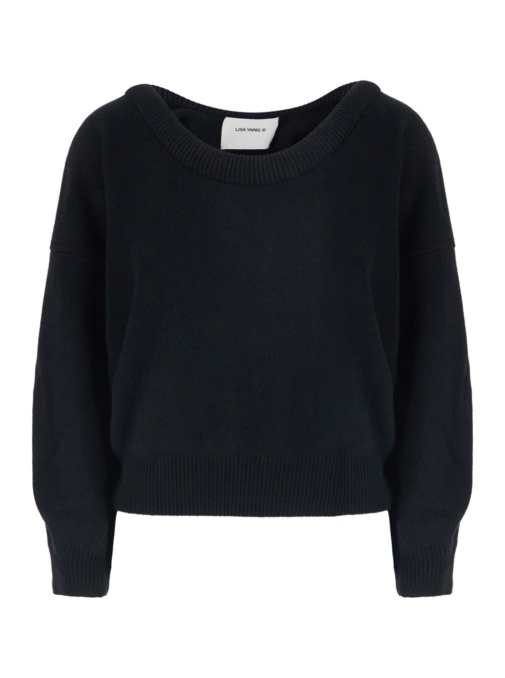 Lisa Yang Women Doria Sweater With V-Neck, Long Sleeves And 100% Cashmere, Black, Women LISA YANG