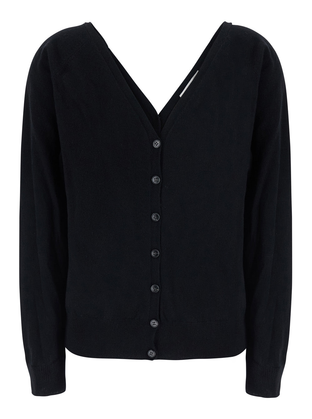 Lisa Yang Women Jiani Cardigan With V-Neck And Long Sleeves In Black Cashmere For Women LISA YANG