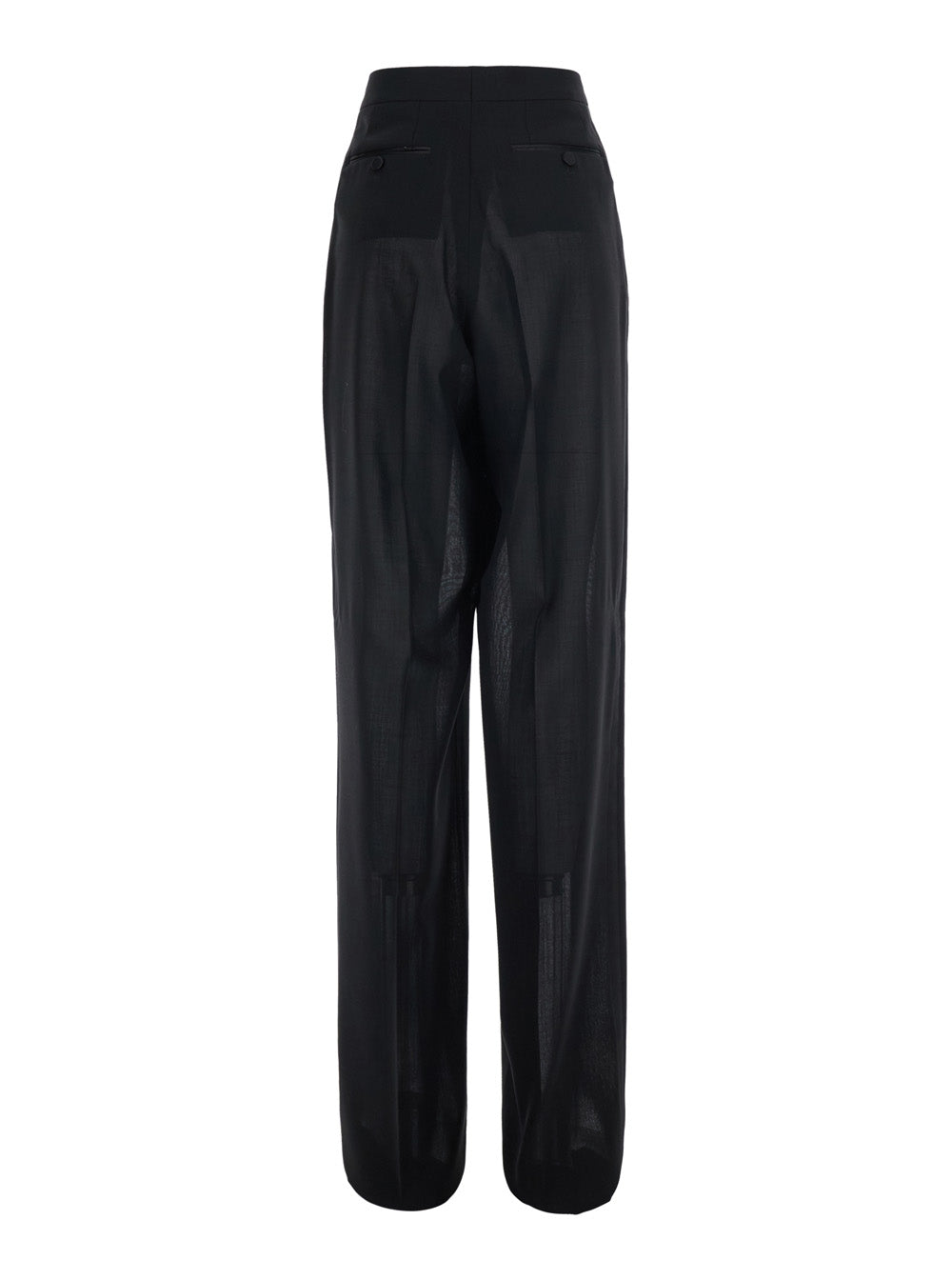 Tom Ford Women Light Virgin Wool High-Waist Tailored Tuxedowide Leg Pleated Straight Pants TOM FORD