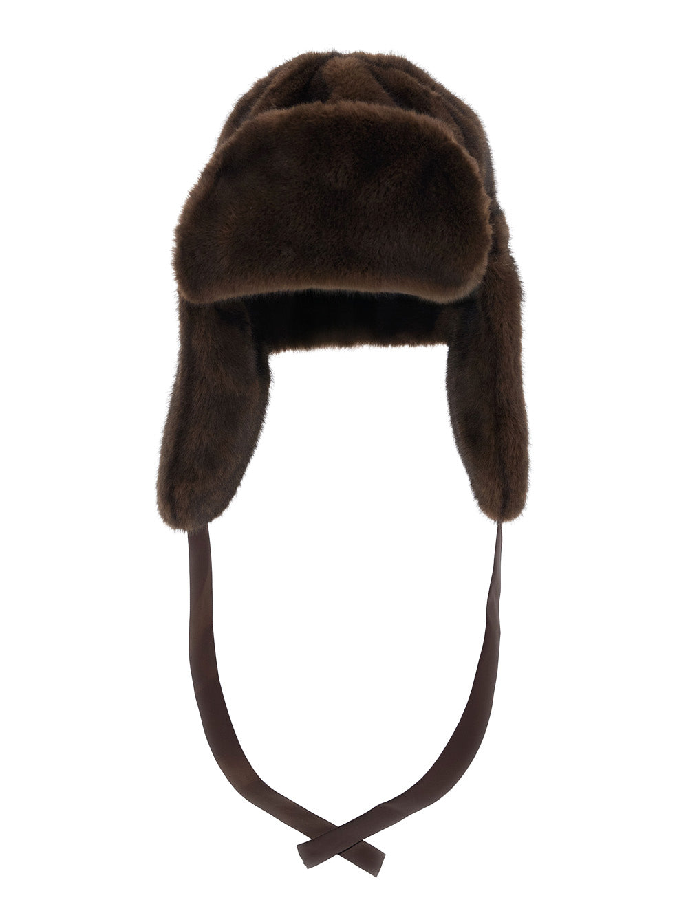 Leplain Women Brown Beanie With Adjustable Drawstring In Fur For Women LEPLAIN