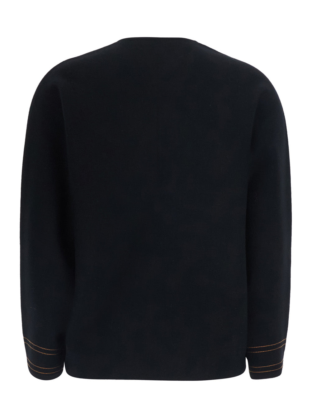 Max Mara Women Long Sleeve V-Neck Top In Black Tech Fabric For Women MAX MARA