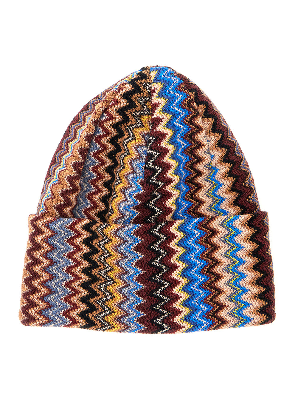 Missoni Men Brown Beanie With Striped Motif In Wool And Polyester For Women MISSONI
