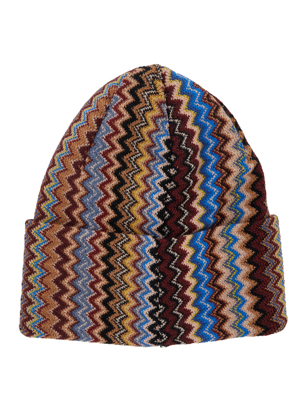 Missoni Men Brown Beanie With Striped Motif In Wool And Polyester For Women MISSONI