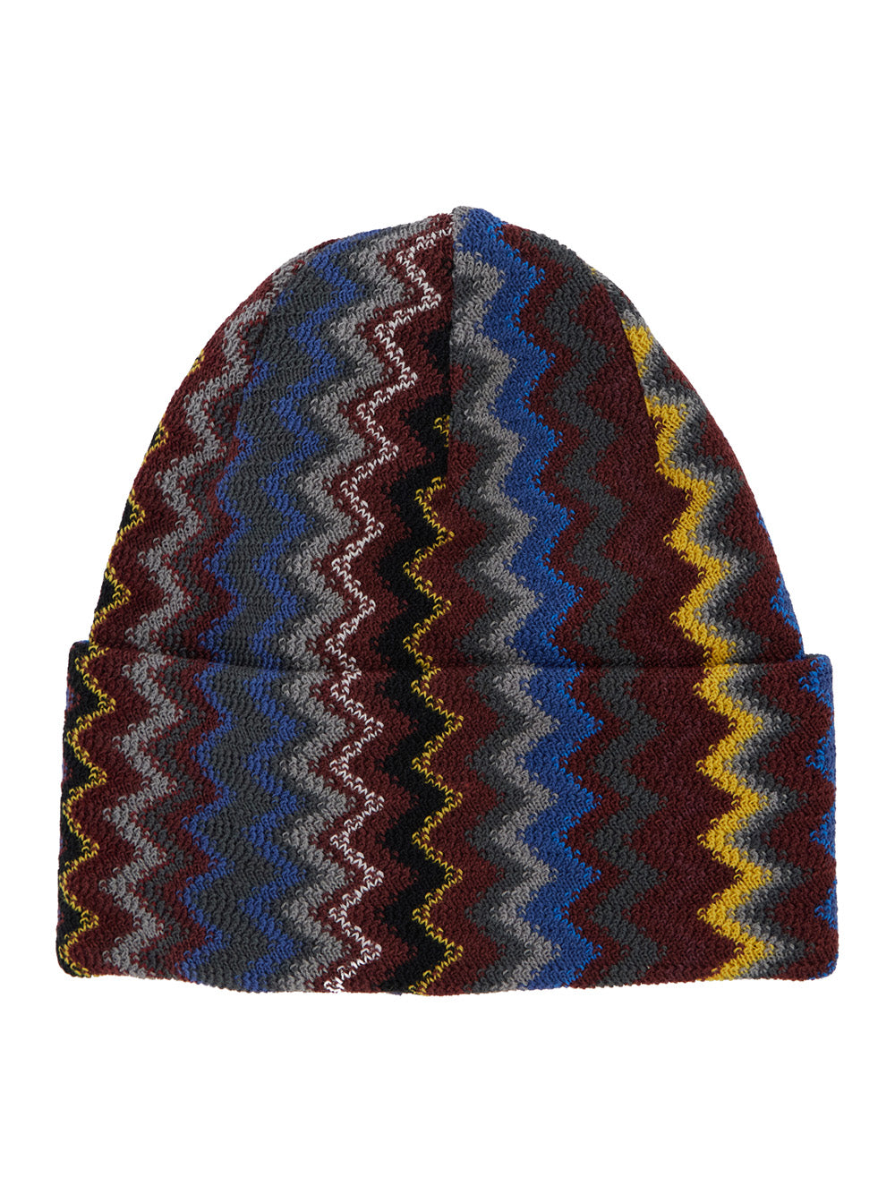 Missoni Men Brown Beanie With Striped Motif. In Wool. Woman. MISSONI