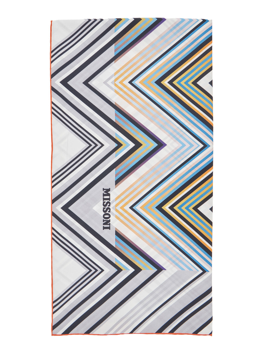 Missoni Women Silk Scarf With Multicolored Motif And Logo, In Silk, Multicolored, Unisex MISSONI