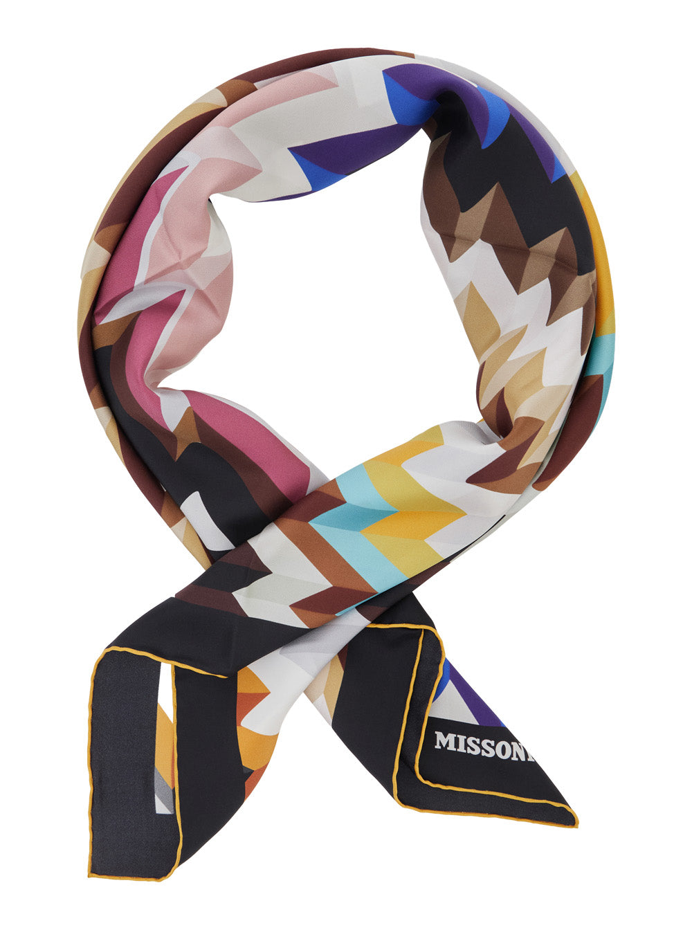 Missoni Women Silk Scarf With Multicolor Motifs And Unisex MISSONI