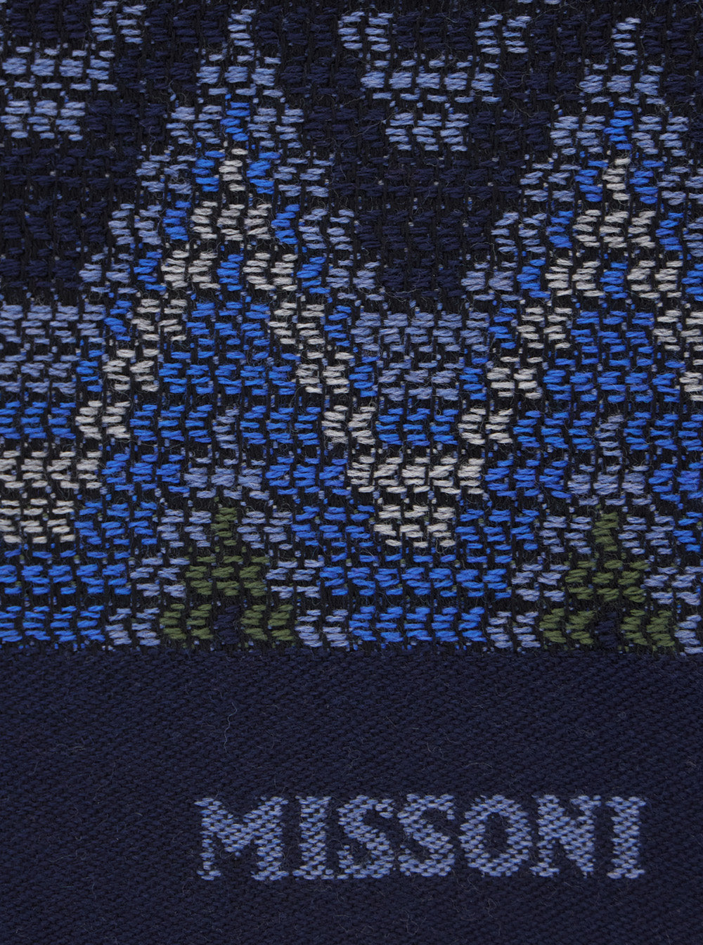 Missoni Men Scarf With Elegant Design In 100% Blue Wool Unisex MISSONI