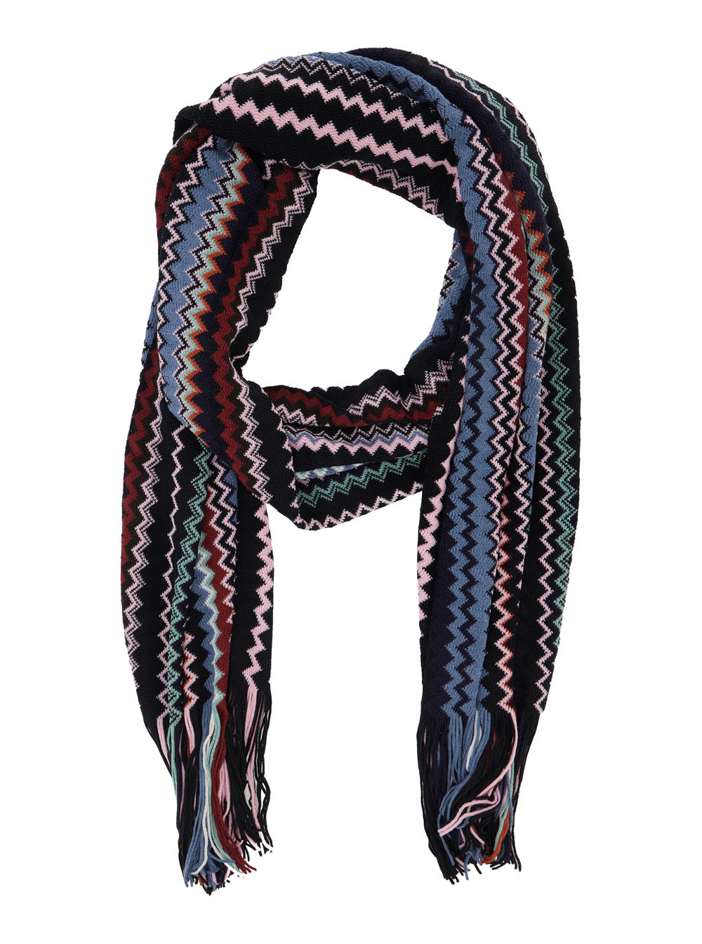 Missoni Women Multicolored Scarf With Geometric Motif In Tech Fabric Unisex MISSONI