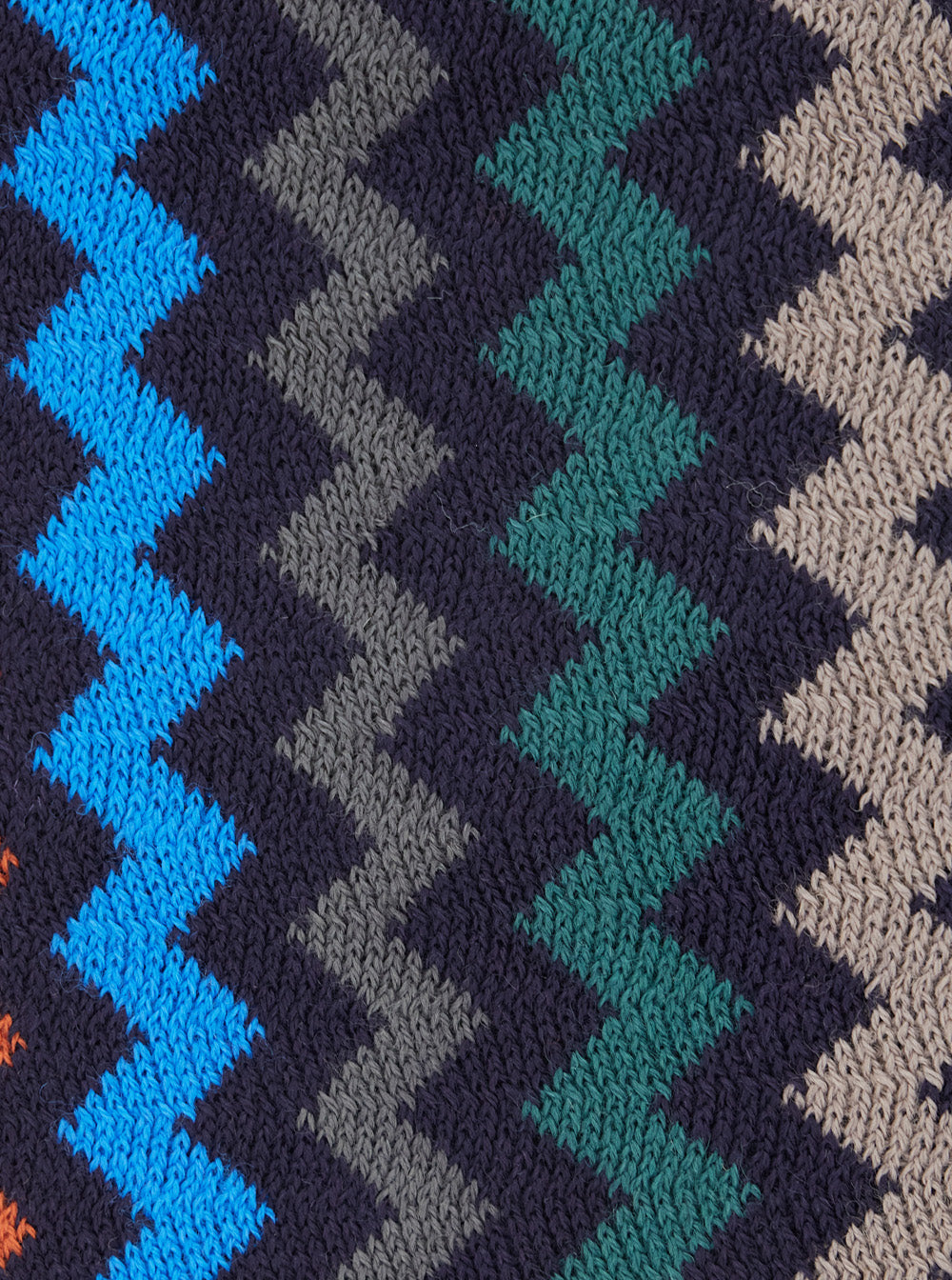 Missoni Men Black Scarf With Zig Zag Motif. In Blend Wool And Polyester. Woman. MISSONI
