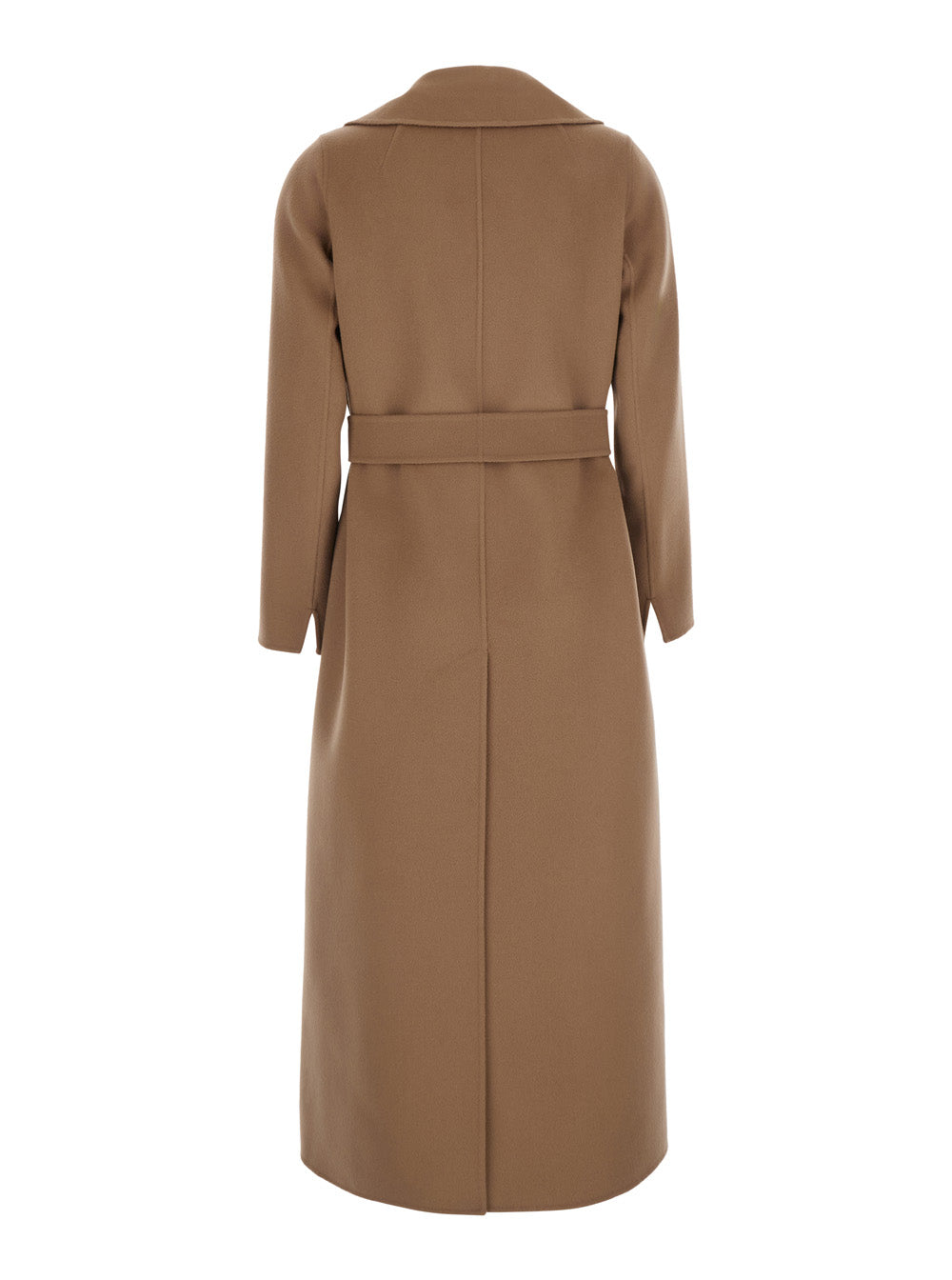 'S Maxmara Women Coat Poldo With Notched Revers And Long Sleeves In Beige Wool Woman S MAX MARA