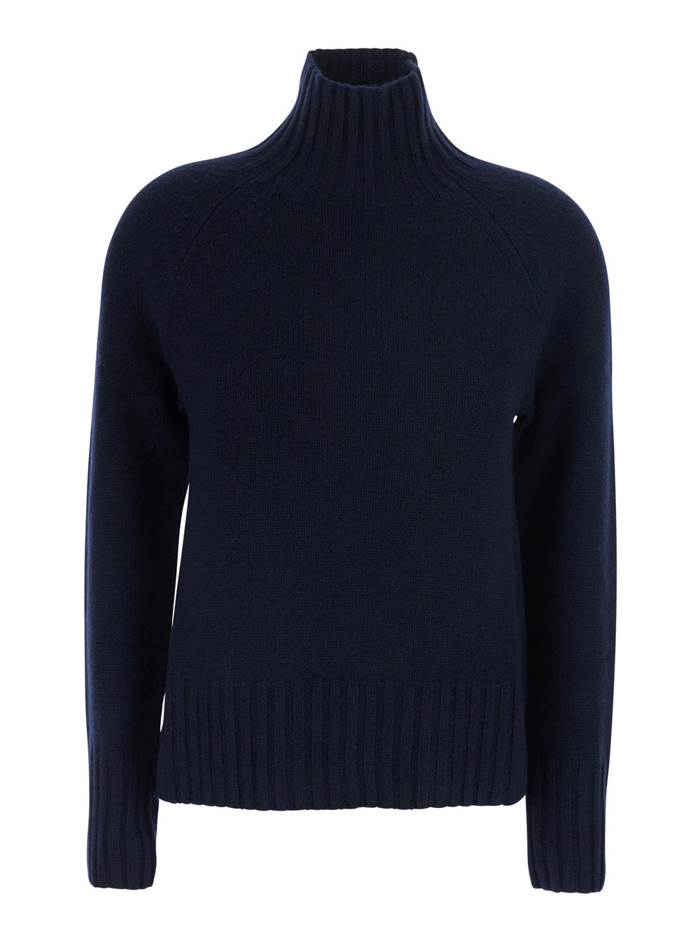 'S Maxmara Women Mantova Sweater With Round Neck And Long Sleeves In Wool Blue Woman S MAX MARA