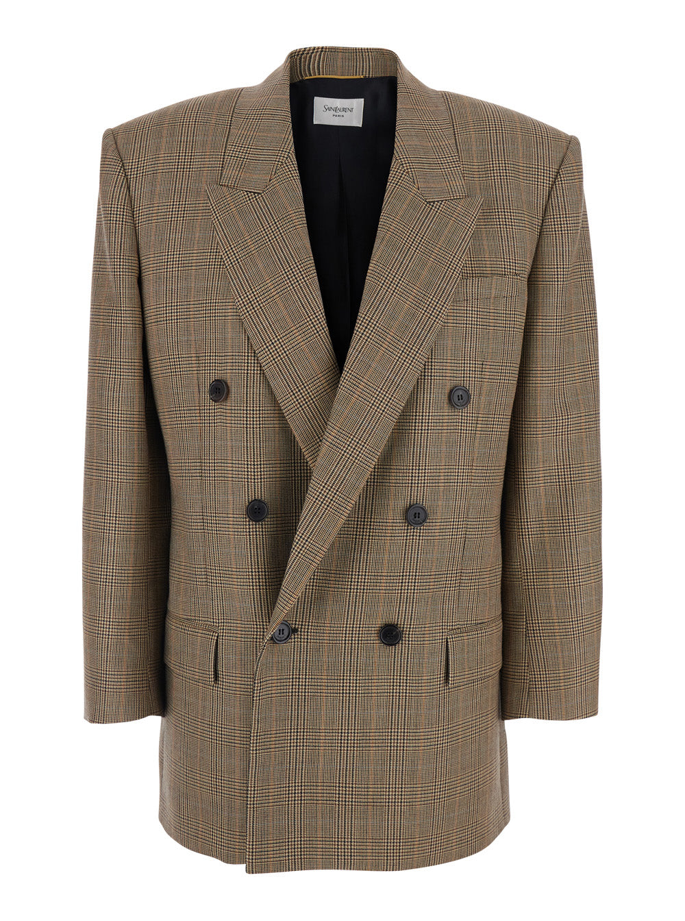 Saint Laurent Women Veste Tailleur A Col Pointu Prince De Galles SAINT LAURENT