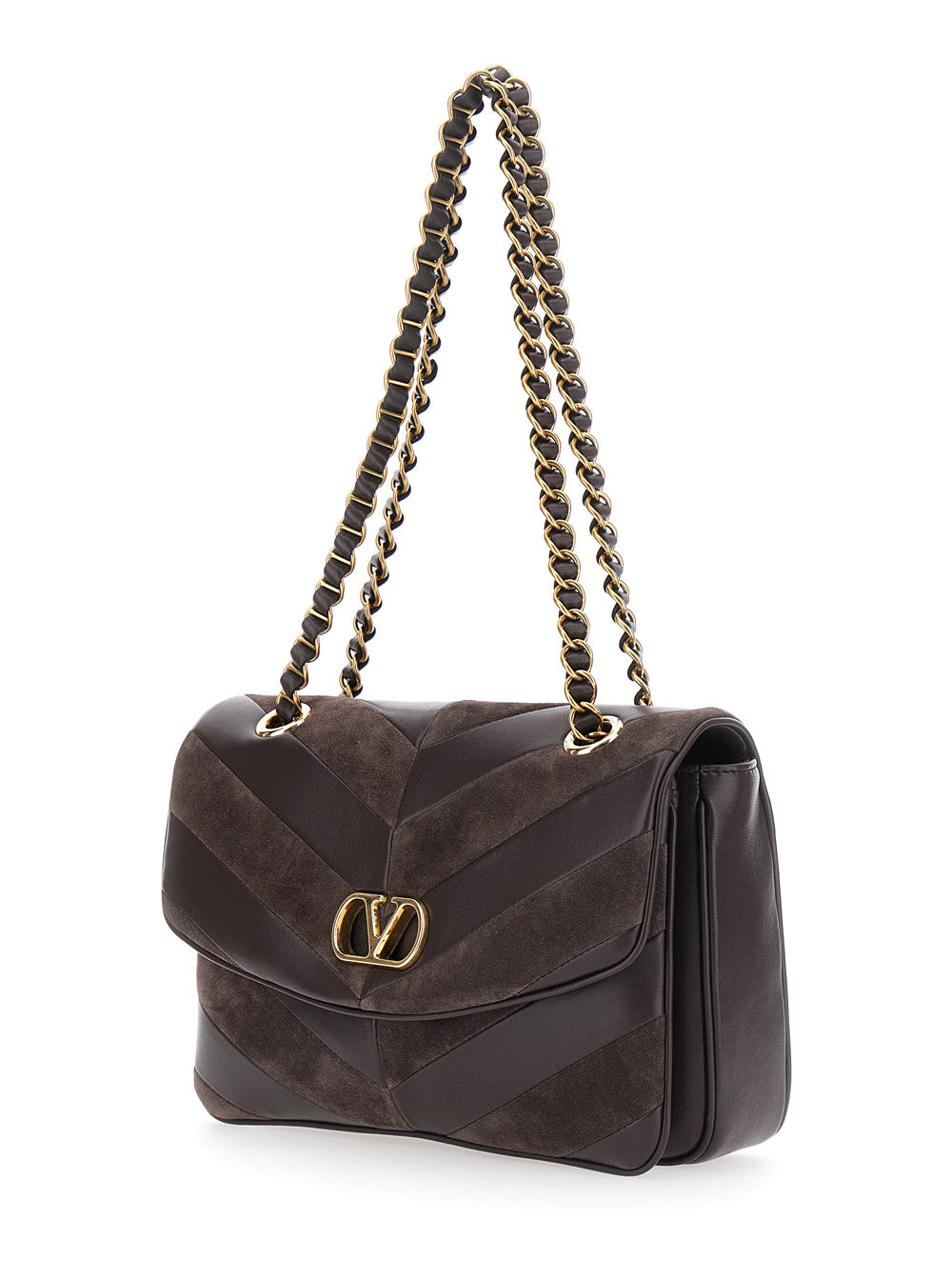 Valentino Garavani Women Medium Shoulder Bag | Djuna | Patchwork Suede S.-Nap.Deluxe/A.Gold-A.L VALENTINO GARAVANI