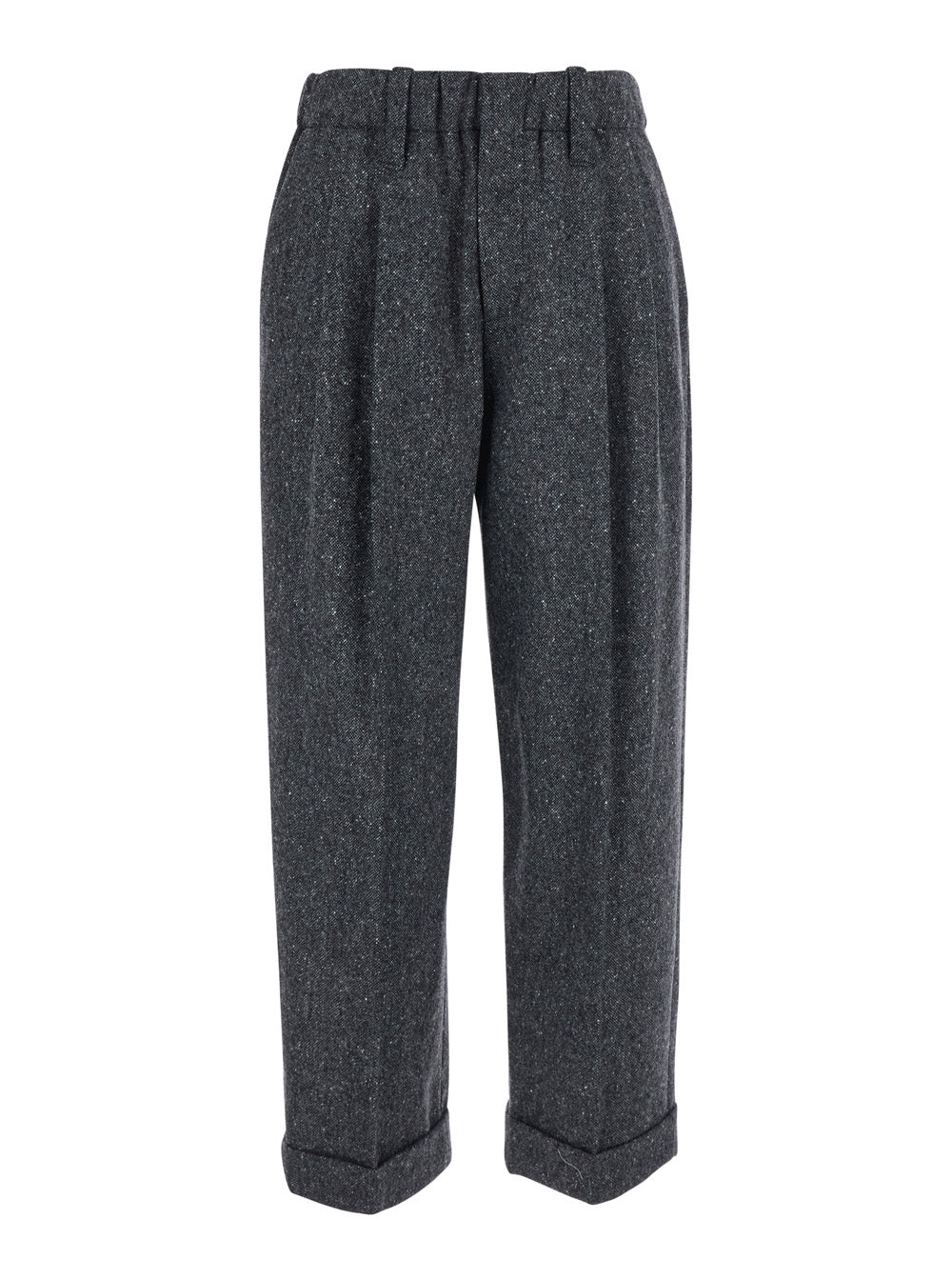 Brunello Cucinelli Women Pants 'Pants Donegal' Gray With Welt Pockets And Blend Waistband BRUNELLO CUCINELLI