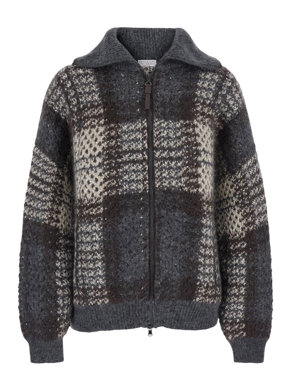 Brunello Cucinelli Women Knit Bomber Jacket Multicolor With Front Closure And Long Sleeves BRUNELLO CUCINELLI