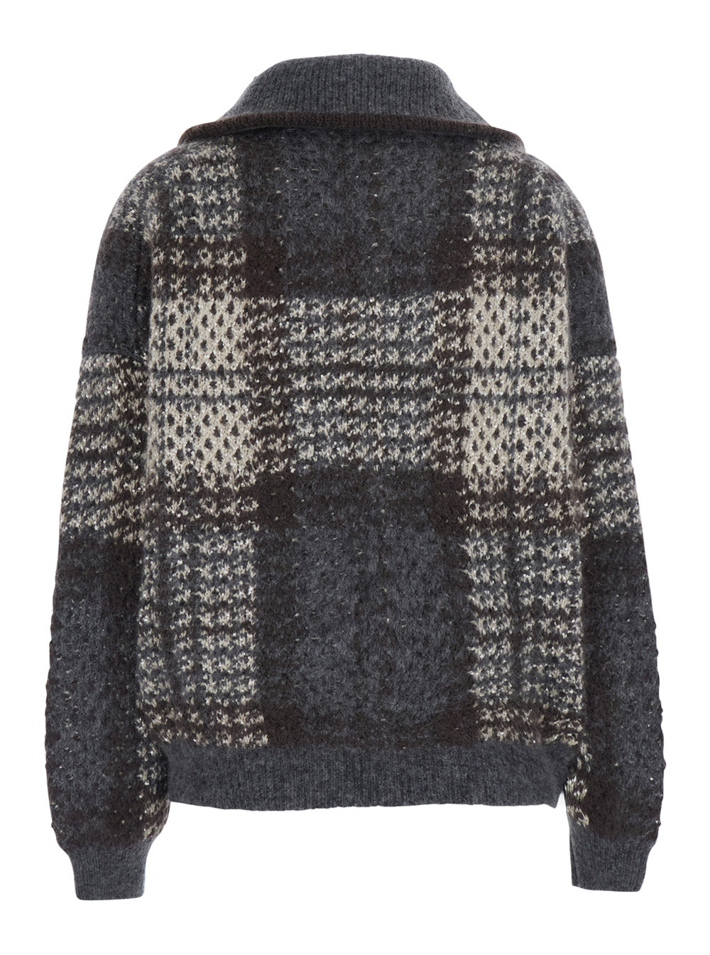 Brunello Cucinelli Women Knit Bomber Jacket Multicolor With Front Closure And Long Sleeves BRUNELLO CUCINELLI