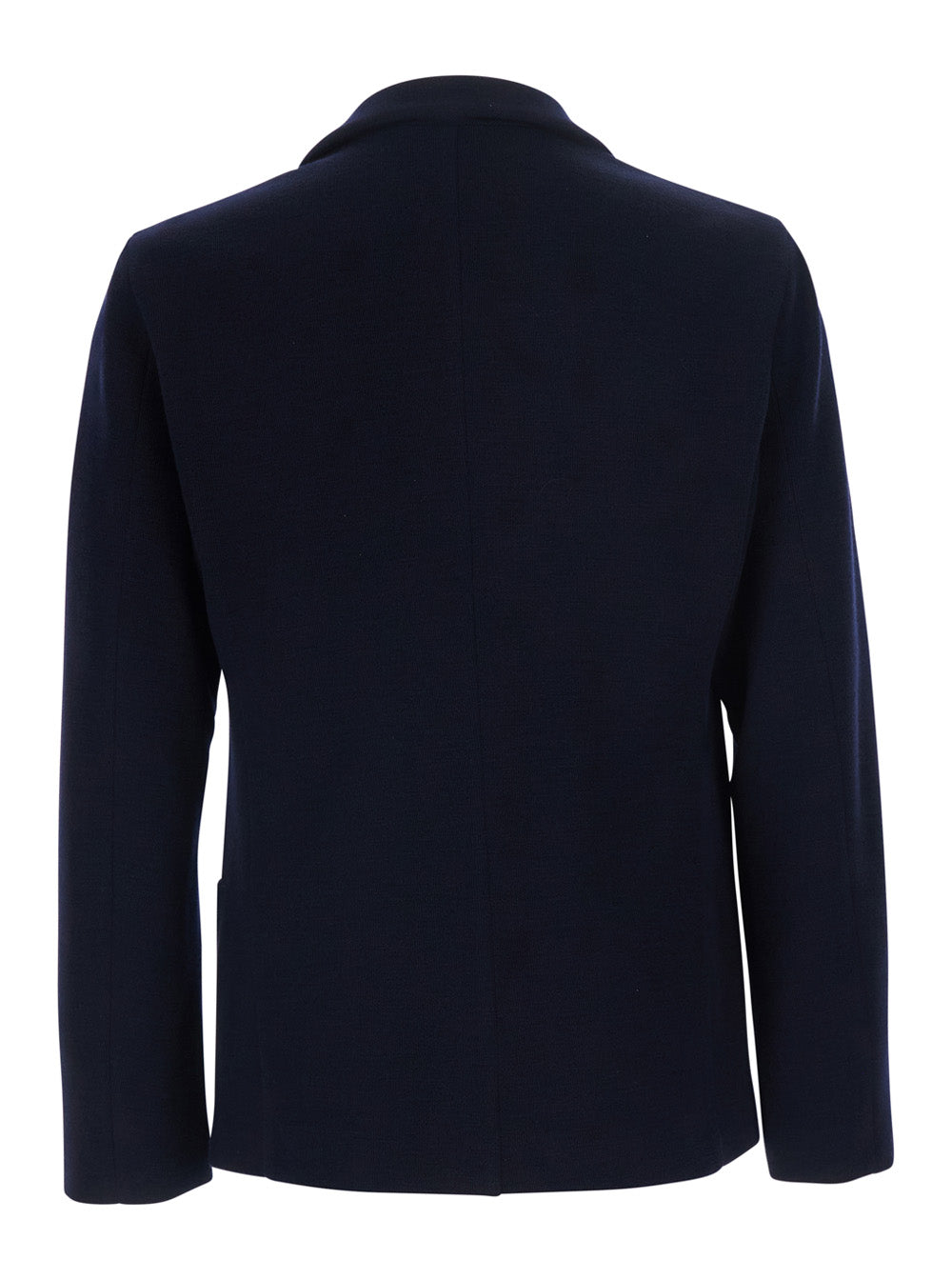 Giorgio Armani Men Wool Knit Jacket With V-Neck And Long Sleeves Blue Men GIORGIO ARMANI