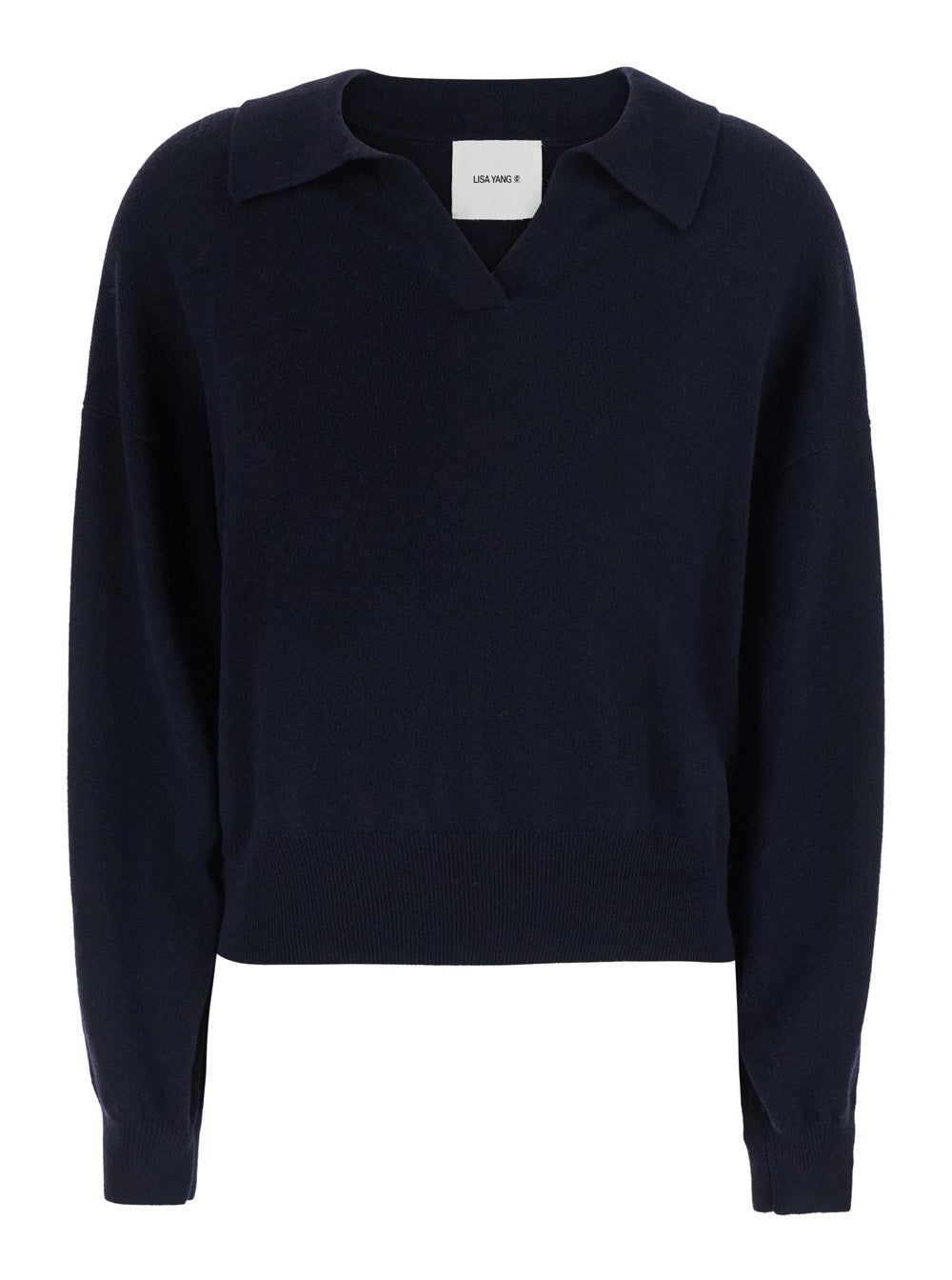 Lisa Yang Women Katriel Sweater With Round Neck And Long Sleeves In Blue Cashmere For Women LISA YANG