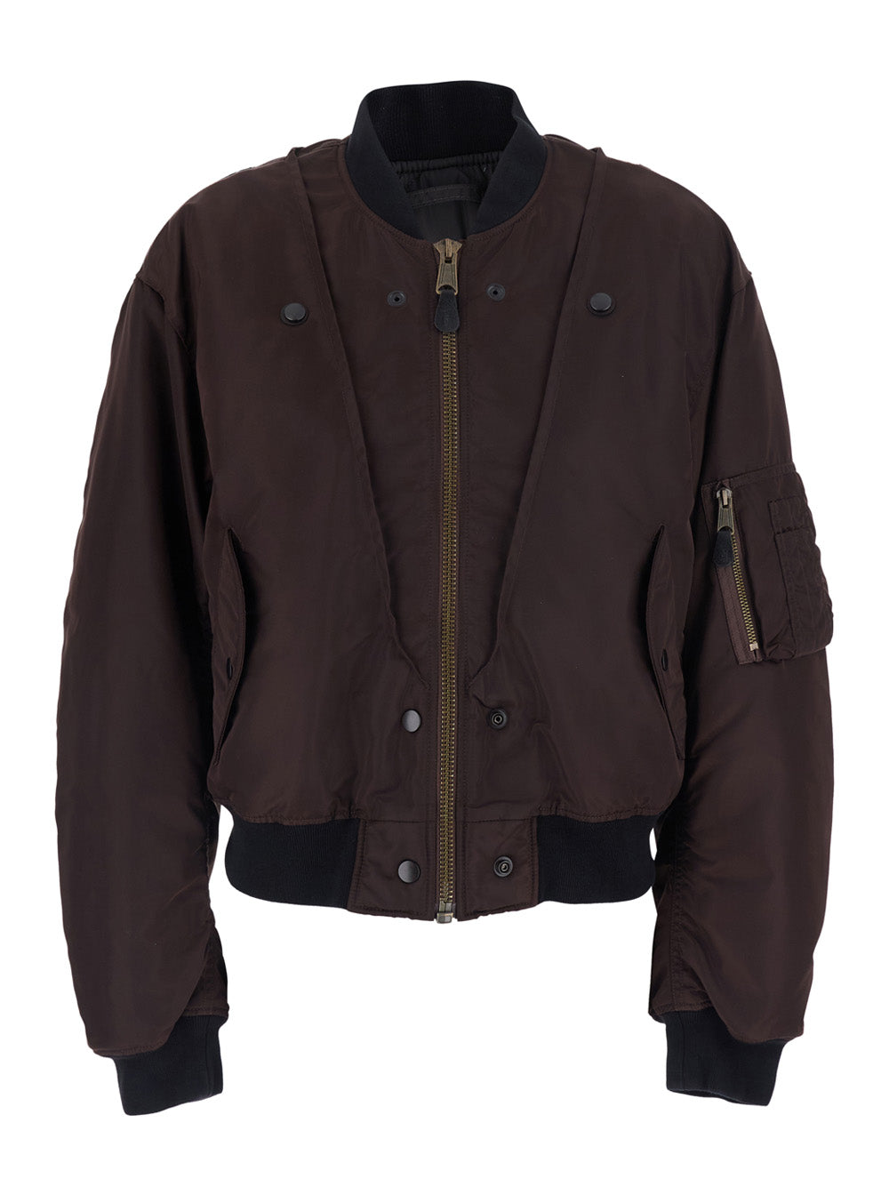 Maison Margiela Women Overcoat With Classic Collar And Pockets In Tech Fabric Brown Men MAISON MARGIELA