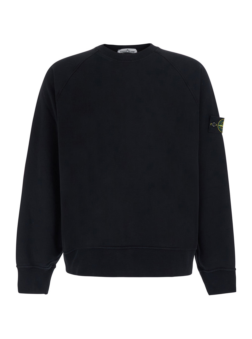 Stone Island Men Crew Neck Sweatshirt With Long Sleeves In Black Organic Cotton For Men STONE ISLAND