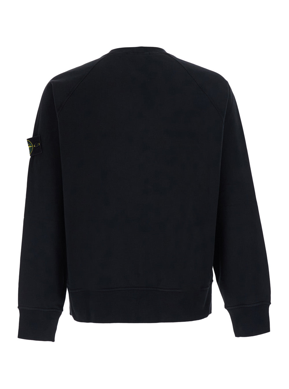 Stone Island Men Crew Neck Sweatshirt With Long Sleeves In Black Organic Cotton For Men STONE ISLAND