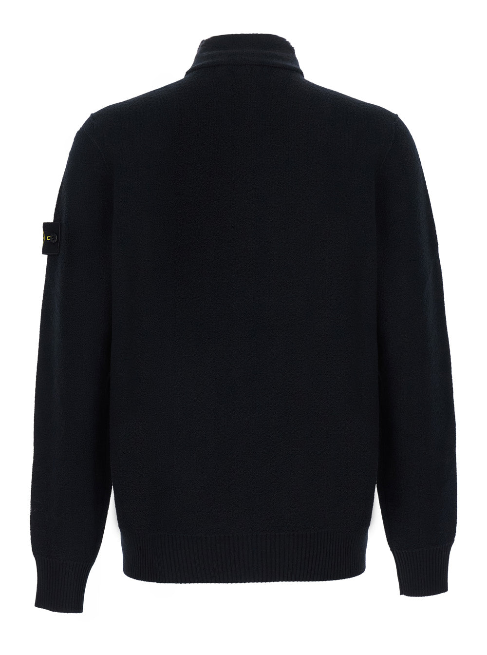Stone Island Men Boucley Sweater With Crew Neck And Long Sleeves In Black Tech Fabric For Men STONE ISLAND
