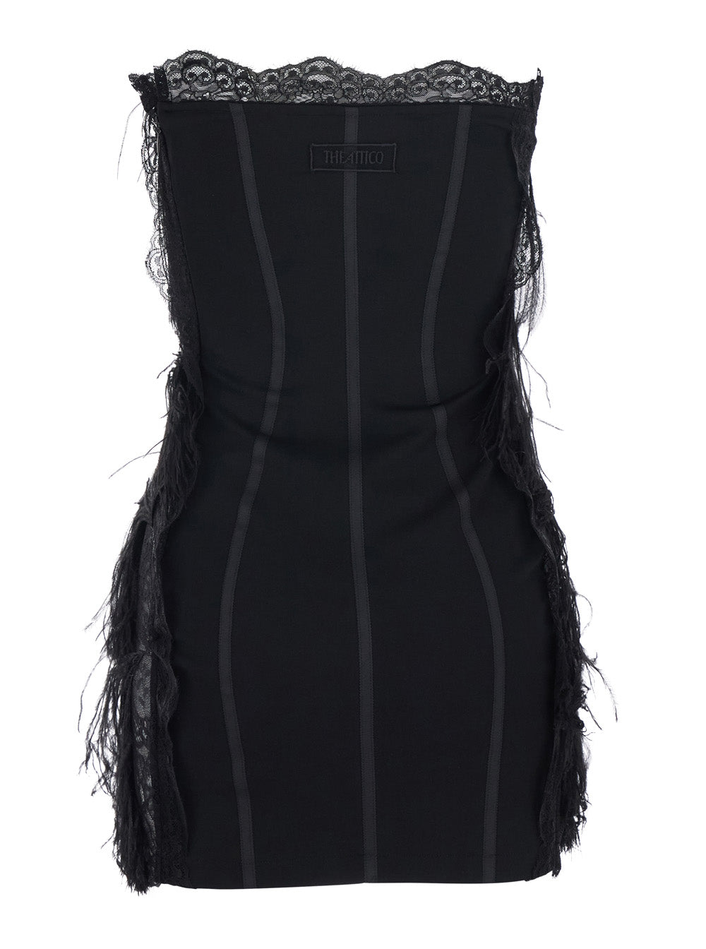 The Attico Women Embroidered Ostrich Feathers On Lace THE ATTICO