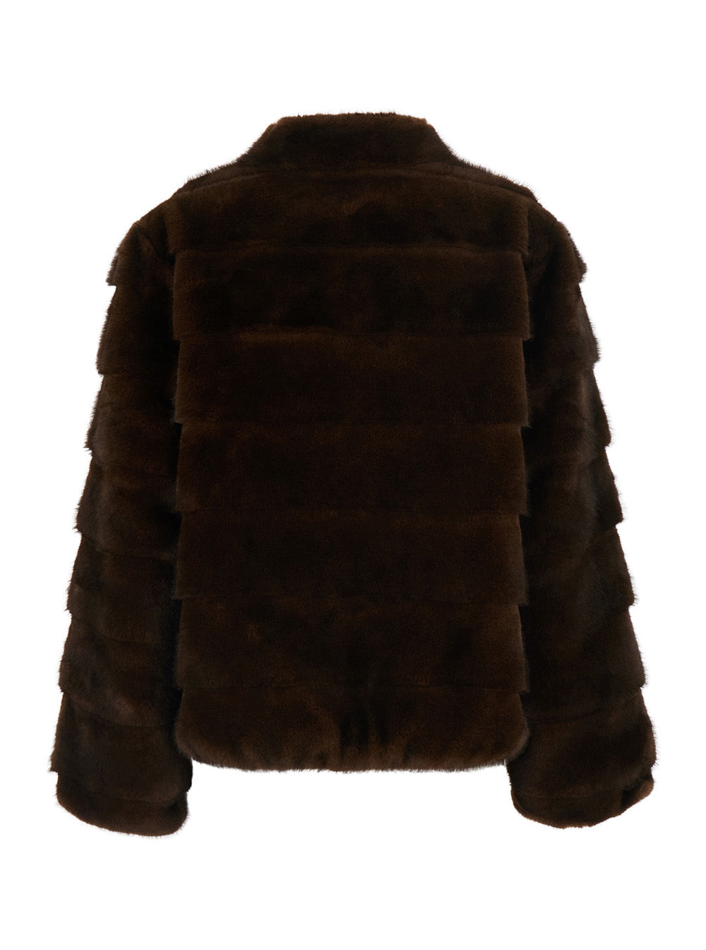 Leplain Women Brown Shearling With Raised Collar In Eco-Fur For Women LEPLAIN
